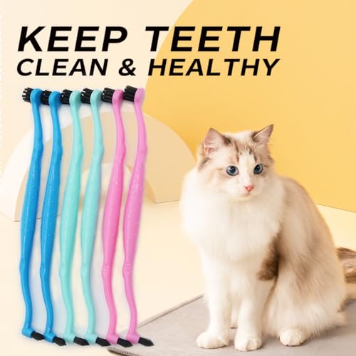 Dual Sided Cat Toothbrush Dog Toothbrush Finger Brush Micro Head to fit into Small to Large Dogs & Cats (Black, Small) - color: Black