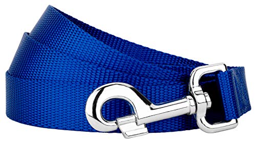 Country Brook Petz - Vibrant 17 Color Selection - Heavyduty Doublehandle Nylon Leash (6 Foot, 3/4 Inch Wide, Royal Blue) - color: Royal Blue