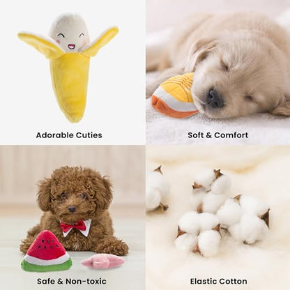 Nocciola Dog Squeaky Toys, Plush Small Dog Toys for Dogs, Stuffed with Squeakers,12 pcs Puppy Toys with a Carrying Bag for Small Medium Size - style: 12 PCS