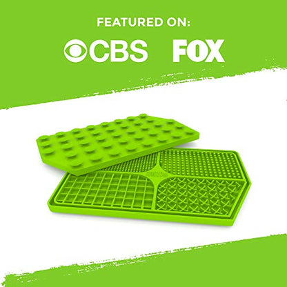 Mighty Paw Dog Lick Pad - BPA-Free Silicone Mat - Anxiety Relief, Dental Health Support, Easy Grooming, Slow Feeding, Dishwasher Safe - color: Green