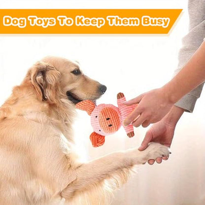 MRSOHRET 5 Pack Dog Toys Squeaky, Tough Stuffed Plush Puppy Chew Toys for Teething, Durable Plush Dog Toy for Large Medium Small Breed to Keep Them Busy - style: 5 pcs dog toys