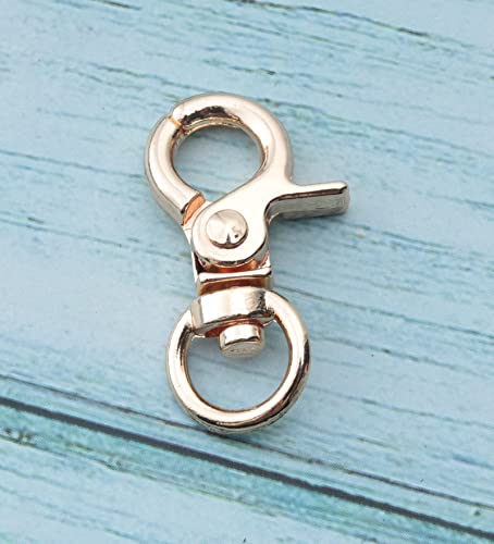 5 Pcs Dog Tag Clips with 5 Pcs 3/4 Inch Keychain and 1 Inch Keychain Gold Metal Dog Tag Rings for Pet Kitten Cat Collars ID Holder Harnesses