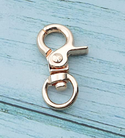 5 Pcs Dog Tag Clips with 5 Pcs 3/4 Inch Keychain and 1 Inch Keychain Gold Metal Dog Tag Rings for Pet Kitten Cat Collars ID Holder Harnesses