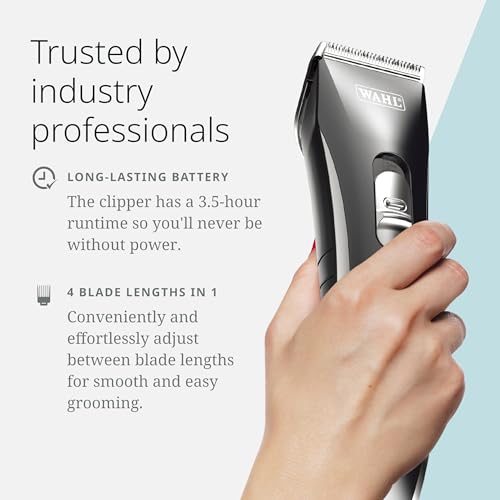 Wahl Pro Animal Smart Clip - Effortless at-Home Grooming - Cordless Clipper with LCD Screen - Rechargeable Battery - Supports Adjustable Cutting Length - Quiet Grooming Tool