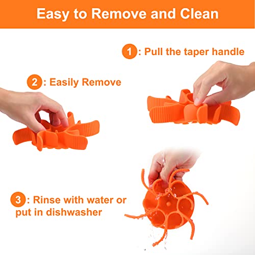Anipaw Dog Slow Feeder Bowls Silicone Spiral Pet Food Feeder Insert to Slow Down Eating for Large Medium Small Breed Dogs Perfect with Stainless Steel Glass Ceramic Pet Bowls (Orange) - color: Orange