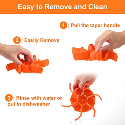 Anipaw Dog Slow Feeder Bowls Silicone Spiral Pet Food Feeder Insert to Slow Down Eating for Large Medium Small Breed Dogs Perfect with Stainless Steel Glass Ceramic Pet Bowls (Orange) - color: Orange