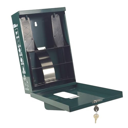 Dog Waste Station Dispenser Box, Fits Any Dog Poop Bag, Made of Rust-Proof Aluminum, Pet Waste Bag Dispenser with Lock and Rainguard, For Commercial Use, Parks, Condos & HOA (No bags included) (Green) - color: A- Green