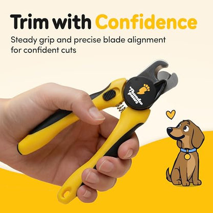 LED Dog Nail Clippers with Light Illumination, Trimmers with Protective Guard, Safety Lock and Nail File - Suitable for Large and Small Dogs & Cats (Yellow) - color: Yellow, size: Medium-Large (LED)