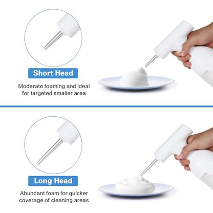 Dog Bath Brush and Foam Machine | Dog Shampoo Brush | Dog Wash Accessories | Rechargeable Shampoo and Soap Dispenser, White