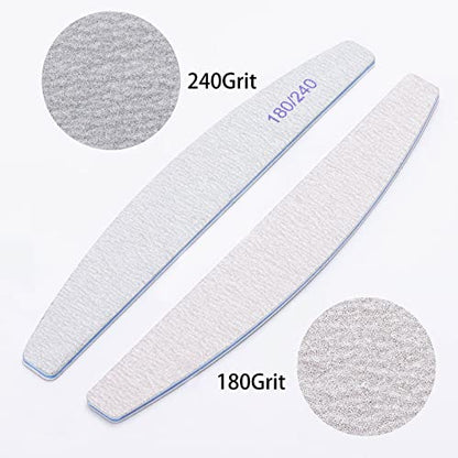25 Pieces 180/240 Grit Nail Files for Natural Nails, Fingernail Files Double Sided Emery Boards for Nails - size: 25 Count(180/240 Grit)