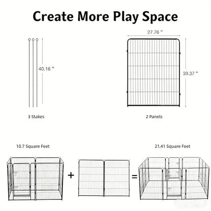 Simple Deluxe Dog Playpen Outdoor Indoor, 40 Inch 2 Panels Dog Fence for Small Dogs Puppy, Perfect Dog Pen for Camping, Yard, RV, Garden Fence, Black - size: 40 Inch 2 Panels