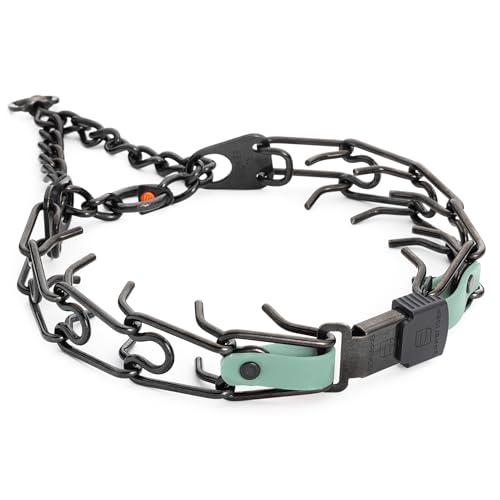 Herm Sprenger Black Stainless Steel Dog Collar with Quick Release ClicLock Buckle and Biothane Insert Training Collar Made in Germany (Sage Green, 25in x 4.0mm(Neck Size up to21-22in)) - color: Sage Green, size: 25in x 4.0mm(neck size up to21-22in)