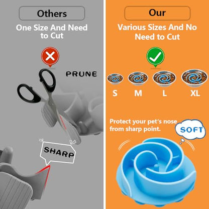 Slow Feeder Dog Bowls Insert, Animire Soft Silicone Slow Eating Dog Food Bowl for Small, Medium and Large Dogs, Compatible with Regular and Elevated Bowls - color: Blue, size: S