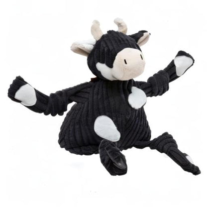 HuggleHounds Knottie Plush Dog Toy - Dog Stuffed Animal Toy, Squeaky Puppy Toys, for Small, Medium & Large Dogs, Durable Plush to Keep Them Busy - Angus Cow, Large - size: Large, style: Angus Cow