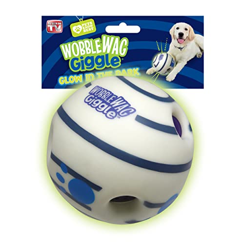 Wobble Wag Giggle Glow in the Dark | Rolling Enrichment Toy for Playtime, Interactive Play for Indoor or Outdoor, Keeps Dogs & Puppies Large, Medium or Small Busy & Moving, As Seen on TV | Pack of 1 - style: Glow In The Dark