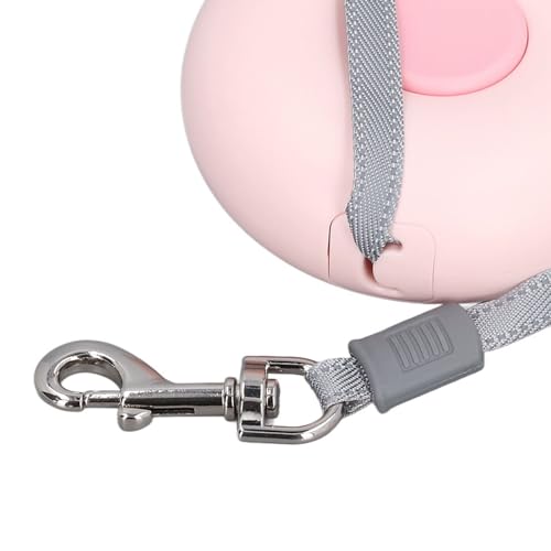 Pet Walking Leash, One Handed Brake Up to 330.7lb Retractable Dog Leash 10ft for Hiking (Roseate)