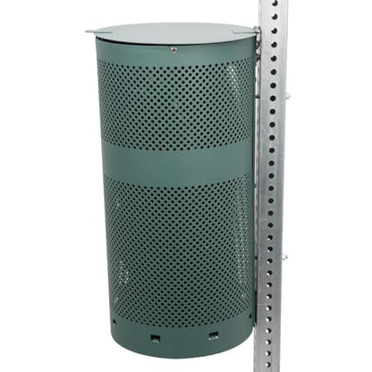 ZERO WASTE USA - Round Outdoor 10 Gallon Capacity Waste Can - 100% Rust-Free, Powder-Coated, Commercial Grade Aluminum to Withstand Weather. 10-Year Warranty (Matte Black) - color: Black
