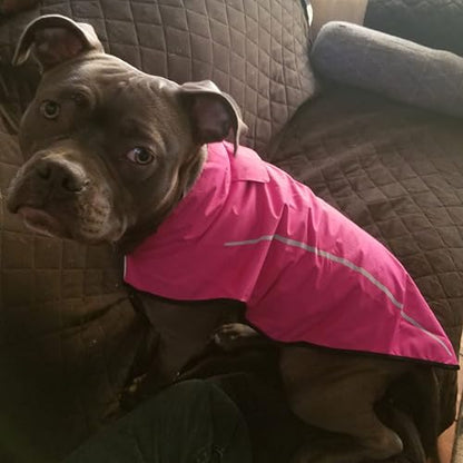 Mile High Life Dog Raincoat, Adjustable Waterproof Reflective Rain Jacket for Small Medium Large Dogs, Lightweight Breathable Pet Rain Coat with Leash Hole(Hot Pink,XXS Chest 16-19") - color: Hot Pink, size: XXS Chest 16"-19"
