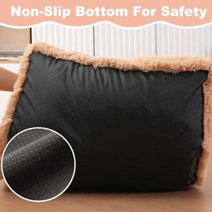 Bedfolks Waterproof Dog Crate Bed,Plush Dog Bed with Removable Washable Cover,Faux Fur Dog Crate Pad for Small Dogs and Cats,Fluffy Dog Kennel Bed 21"x13",Solid Camel - color: Solid Camel, size: X-Small(21x13'')