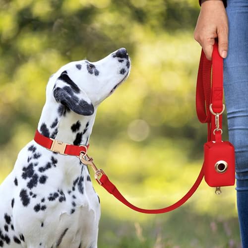 PET ARTIST Soft PU Leather Dog Collar, Bright & Classic Red Dog Collar with Quick Release Rose Metal Buckle, Adjustable Nylon Padded Durable Pet Collars for Medium Dogs Girl, Neck Fit 13-19" - color: Red, size: M: Fit 13-19" Neck(20-55 lbs)