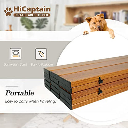 HiCaptain Pet Crate Table Topper – Foldable Wire Dog Kennel Topper Custom Pet Crate Table (L, for 42 inch Crate)