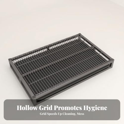 Slatted Dog Potty Open-Grid Surface Drawer-Style Dog Toilet Drainage Design Puppy Potty Tray, Small 52cm 35cm - size: Small 52cm 35cm