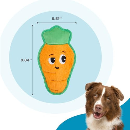 Outward Hound Tough Skinz Durable Squeaky Dog Toy with Two Tough Layers, Carrot, Multicolor, Medium - color: Carrot, size: Medium