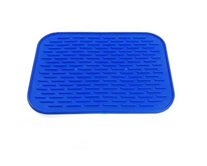 Kats'N Us Silicone Mat for Single Pet Bowl 8.5"x6" - Blue Food Grade pad - color: Blue