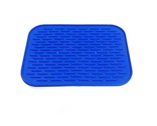 Kats'N Us Silicone Mat for Single Pet Bowl 8.5"x6" - Blue Food Grade pad - color: Blue