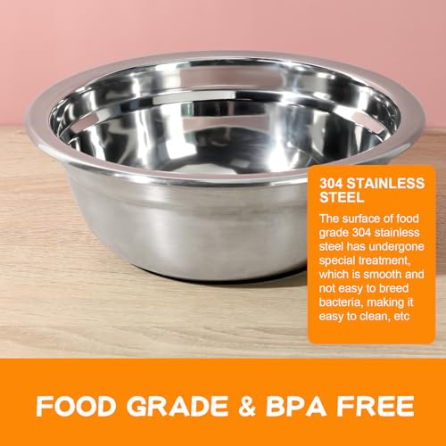 COMESOON 2 Pack 7.2" Stainless Steel Dog Bowls 50oz Thickened Durable Replacement Dog Food Bowls for Food and Water, Fit for COMESOON Bowl Stand DB-B01/DB-B03 - color: Stainless steel bowl