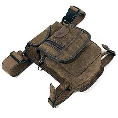 Canvas Drop Leg Bag Outdoor Waist Pack for Men Women Tactical Military Motorcycle Bike Cycling Multi-Pocket Waist Fanny Pouch Travel Hiking Climbing Thigh Bag Pocket - color: Brown