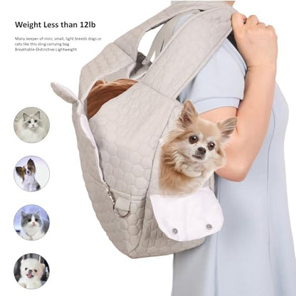 Dog Backpack Carrier for Dogs, Adjustable Strap Cat Carrier Sling, Hands-Free Front Facing Pets Sling Chest, Fit 5-15 Lbs Pets Carrier Backpack for Camping Hiking Traveling Cycling(Light Gray) - color: Light Gray