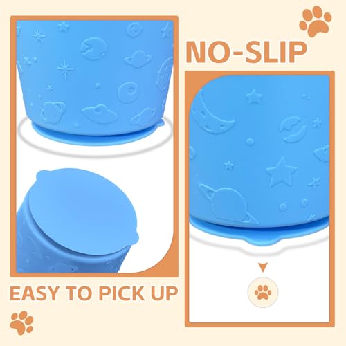 Dog Lick Bowl,Anxiety Relief Non-Slip Silicone Treat Bowl,Durable Anti-Choking Long-Lasting Enrichment Slow Feeder Licking Mat for Small Medium Large Breed,Freezable BPA Free Silicone Dishwasher Safe - color: Blue, size: M-L