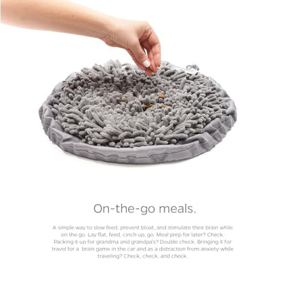 Pet Parents Forager Bowls, Slow Feeder Dog Bowls with SoftSnout & Non-Slip Backing Technology, Dog Feeder Mat & Snuffle Mat for Large Dogs and Small Dogs (Forest Modern Grey)