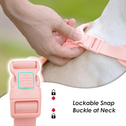No Pull Dog Harness, Puppy Vest with Front Clip for Small Medium Large Sized Dog(Light Pink,L) - color: Light Pink, size: L(Neck:20.9-31.5", Chest:24.8-37.4")