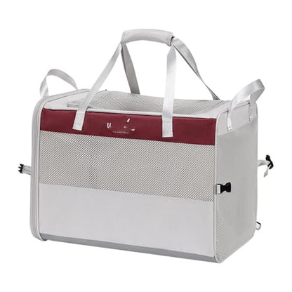 Collapsible Soft-Sided Pet Carrier Crate, Breathable Mesh Dog Kennel with Car Seatbelt Hook, Dual Carry Handles