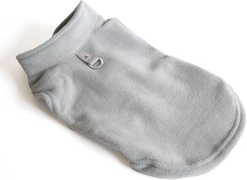 JACKO & CO - Fleece Vest Dog Sweater with Leash Ring - Soft, Warm & Lightweight Pullover Coat for Small & Medium Dogs, Puppies & Cats - Cozy Fall/Winter/Spring Pet Jacket (Grey, X-Small 2-4lbs) - color: Grey, size: XS (2-4lbs)
