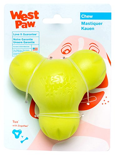 WEST PAW Zogoflex Tux Treat Dispensing Dog Chew Toy – Interactive Chewing Toy for Dogs – Dog Games for Aggressive Chewers, Fetch, Catch – Holds Kibble, Treats, Large 5", Granny Smith - color: Granny Smith, size: Large