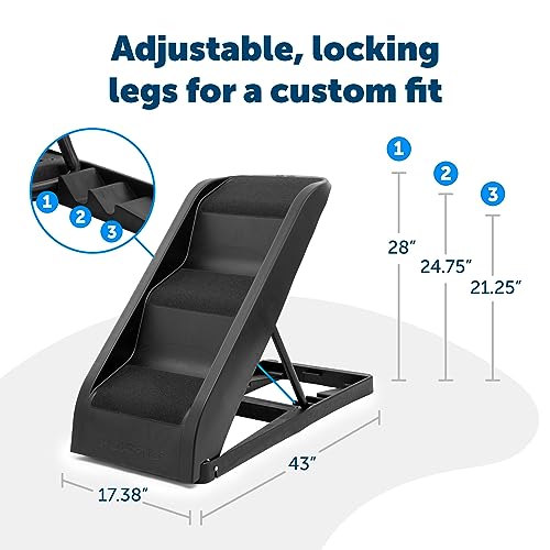 PetSafe Happy Ride Side Door Dog Stairs for Cars & SUVs, Foldable Back Seat Dog Steps with 3 Heights