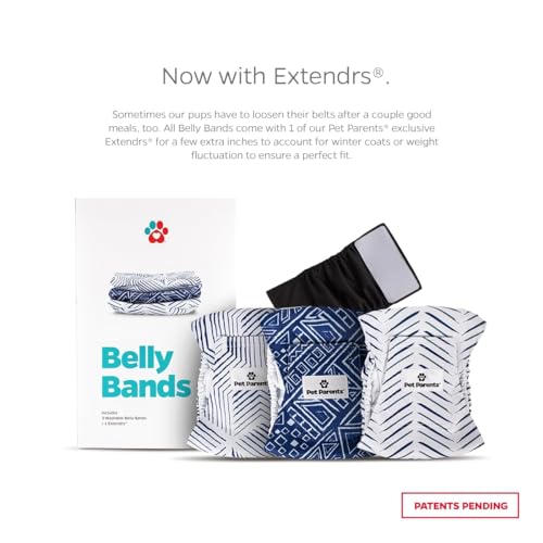 Pet Parents® Washable Belly Bands for Male Dogs (3pack) + Extendrs® of Durable Dog Diapers Male, Premium Male Dog Diapers & Dog Wraps (X-Small, Kahuna) - color: Kahuna, size: X-Small (11-13")