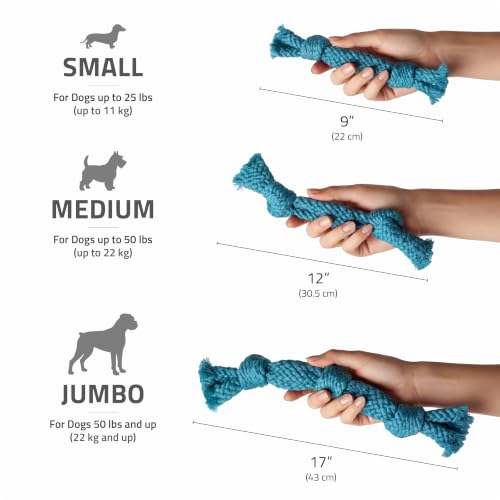 Playology Dog Toys | Dri-Tech Dental Rope Toy for Large Senior Dogs, Gentle on Teeth | Peanut Butter Scented Jumbo Toy | Dog Rope for Tug of War - size: Jumbo Rope, style: Peanut Butter