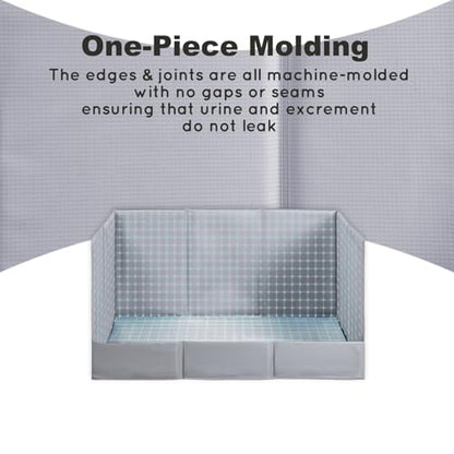 HQ4US 4LEGS Dog Grass Pad with Tray Foldable Dog Litter Box High Walls, Odor Free Artificial Grass for Dogs Potty, Pee Pad Holder, Seamless, No Assembly, Waterproof, Easy Clean, Portable for Travel - size: Small for Dog＜ 15" Length
