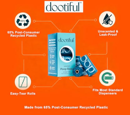 Dog Poop Bags - 240 Unscented Waste Bag, 65% Recycled Materials, Tear Resistant Pet Bags for Poop - 16 Rolls 100% Leak Proof - Extra Thick, Eco-Friendly Doggie Poo Bags for Hassle-Free Cleanup Outdoor - size: 120 Count (Pack of 2)