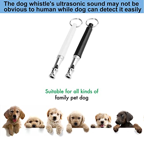 Dog Whistle to Stop Barking, Adjustable Pitch Ultrasonic Silent Dog Whistle, Professional Dog Training Whistle for Recall & Obedience, with Lanyard