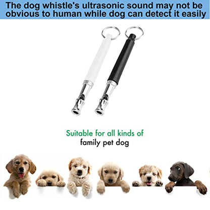 Dog Whistle to Stop Barking, Adjustable Pitch Ultrasonic Silent Dog Whistle, Professional Dog Training Whistle for Recall & Obedience, with Lanyard