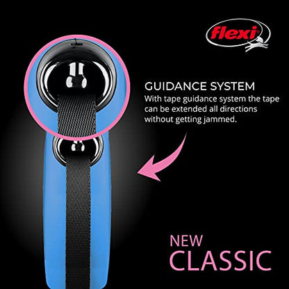 Flexi CL30T8.250.BL New Classic Tape Retractable Leash, Blue, Large/26' - size: Large - 26 ft