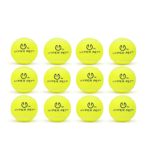 Hyper Pet Tennis Balls for Dogs - 12 Pack 2.5'' Durable Non-Toxic Outdoor Dog Toys Balls with Mesh Bag, for Fetch & Excercise, Medium to Large Breeds (Non Squeaky) - color: Green, size: Regular 2.5" - 12 Pack