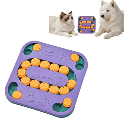 Cat Puzzle Toy, Treat Dispenser & Slow Feeder for Cat and Dog (purple) | Sturdy Plastic Enrichment Toys for Mental Stimulation,Reduces Boredom & Destructive Chewing - color: purple