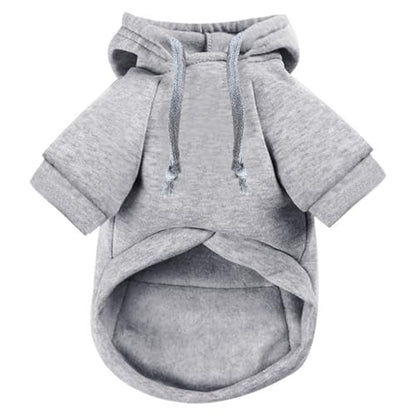 Jecikelon Winter Dog Hoodie Sweatshirts with Pockets Warm Clothes for Small Dogs Chihuahua Coat Puppy Custume Clothing (Large, Y02-Grey) - color: Y02-Grey, size: Large