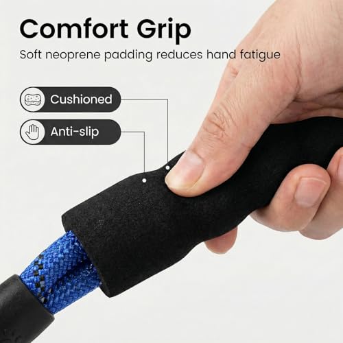 Dog Leash for Medium,Large and Small Dogs,Heavy Duty,Durable Rope,Lightweight Design for Walking,Training,and Outdoor Activities,Pack of 2 Leash,Black and Blue,6Ft,1/2 inch - color: 2PCS-Black+Blue